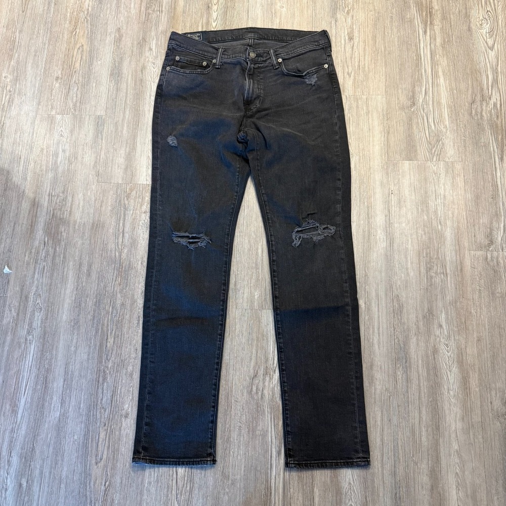 Abercrombie & Fitch Mens 32x32 Langdon Slim Stretch Faded Black Jeans